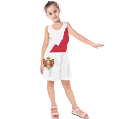 Monaco Country Europe Flag Borders Kids  Sleeveless Dress