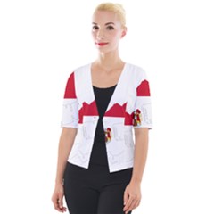 Monaco Country Europe Flag Borders Cropped Button Cardigan by Sapixe