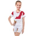 Monaco Country Europe Flag Borders Kids  Mesh Tee and Shorts Set View1