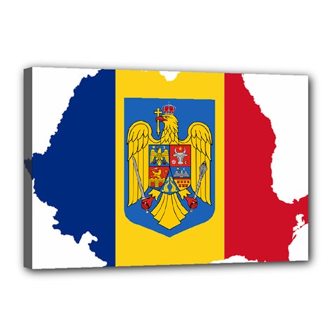 Romania Country Europe Flag Canvas 18  X 12  (stretched) by Sapixe