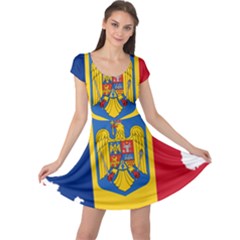 Romania Country Europe Flag Cap Sleeve Dress by Sapixe