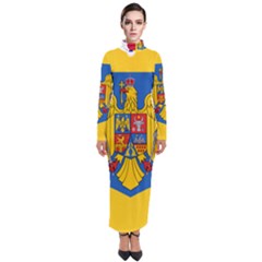 Romania Country Europe Flag Turtleneck Maxi Dress by Sapixe