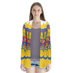 Romania Country Europe Flag Drape Collar Cardigan by Sapixe