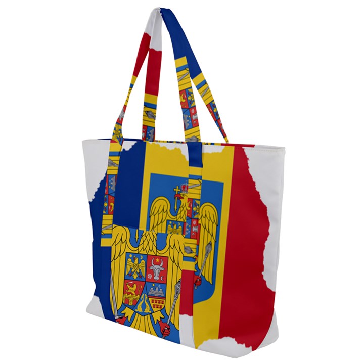 Romania Country Europe Flag Zip Up Canvas Bag