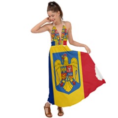 Romania Country Europe Flag Backless Maxi Beach Dress by Sapixe