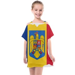 Romania Country Europe Flag Kids  One Piece Chiffon Dress by Sapixe