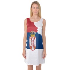 Serbia Country Europe Flag Borders Sleeveless Satin Nightdress by Sapixe