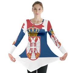 Serbia Country Europe Flag Borders Long Sleeve Tunic  by Sapixe