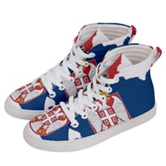 Serbia Country Europe Flag Borders Men s Hi-top Skate Sneakers by Sapixe