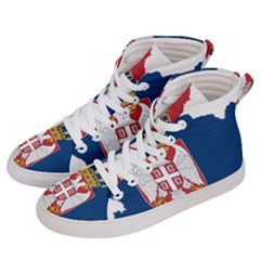 Serbia Country Europe Flag Borders Women s Hi-top Skate Sneakers by Sapixe