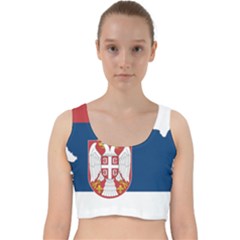 Serbia Country Europe Flag Borders Velvet Racer Back Crop Top by Sapixe