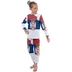 Serbia Country Europe Flag Borders Kids  Long Sleeve Set  by Sapixe