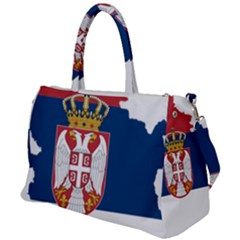 Serbia Country Europe Flag Borders Duffel Travel Bag by Sapixe