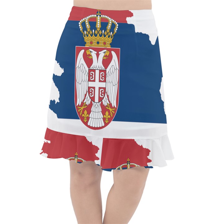 Serbia Country Europe Flag Borders Fishtail Chiffon Skirt