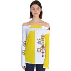 Vatican City Country Europe Flag Off Shoulder Long Sleeve Top by Sapixe