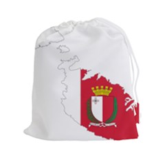 Malta Country Europe Flag Borders Drawstring Pouch (xxl) by Sapixe