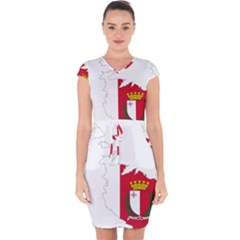 Malta Country Europe Flag Borders Capsleeve Drawstring Dress  by Sapixe