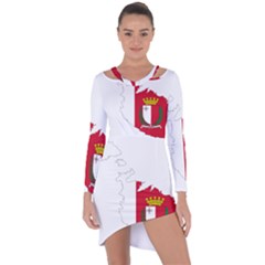 Malta Country Europe Flag Borders Asymmetric Cut-out Shift Dress by Sapixe