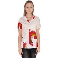 Malta Country Europe Flag Borders Women s V-neck Scrub Top by Sapixe