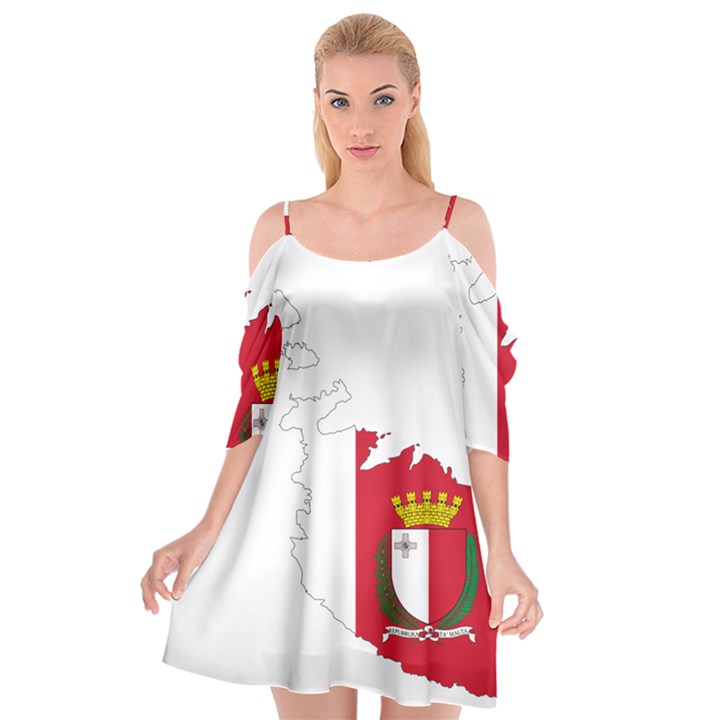 Malta Country Europe Flag Borders Cutout Spaghetti Strap Chiffon Dress