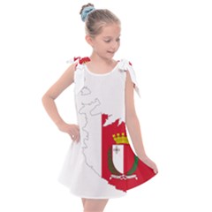 Malta Country Europe Flag Borders Kids  Tie Up Tunic Dress by Sapixe