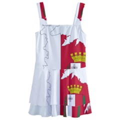 Malta Country Europe Flag Borders Kids  Layered Skirt Swimsuit by Sapixe