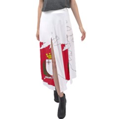 Malta Country Europe Flag Borders Velour Split Maxi Skirt by Sapixe