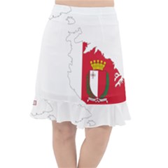 Malta Country Europe Flag Borders Fishtail Chiffon Skirt by Sapixe