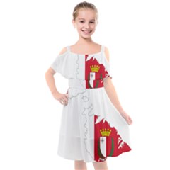 Malta Country Europe Flag Borders Kids  Cut Out Shoulders Chiffon Dress by Sapixe