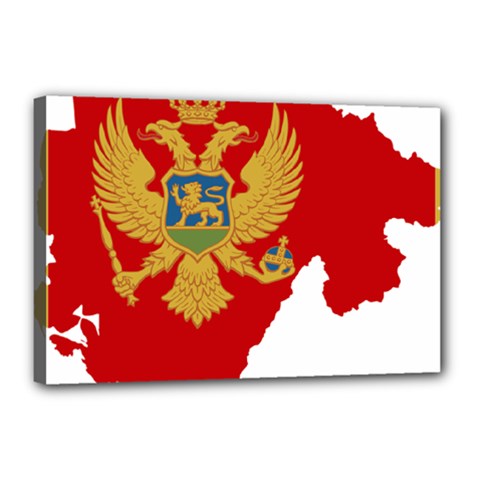 Montenegro Country Europe Flag Canvas 18  X 12  (stretched) by Sapixe