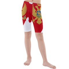 Montenegro Country Europe Flag Kids  Mid Length Swim Shorts