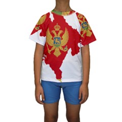 Montenegro Country Europe Flag Kids  Short Sleeve Swimwear by Sapixe