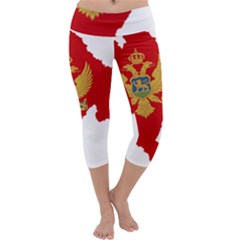 Montenegro Country Europe Flag Capri Yoga Leggings by Sapixe