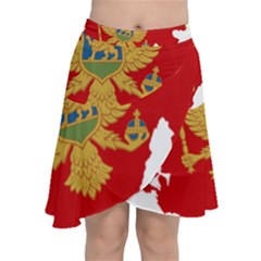 Montenegro Country Europe Flag Chiffon Wrap Front Skirt by Sapixe