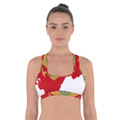 Montenegro Country Europe Flag Cross Back Sports Bra by Sapixe