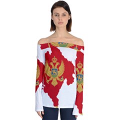 Montenegro Country Europe Flag Off Shoulder Long Sleeve Top by Sapixe