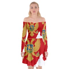 Montenegro Country Europe Flag Off Shoulder Skater Dress by Sapixe