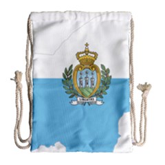 San Marino Country Europe Flag Drawstring Bag (large) by Sapixe