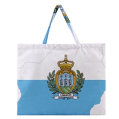 San Marino Country Europe Flag Zipper Large Tote Bag by Sapixe