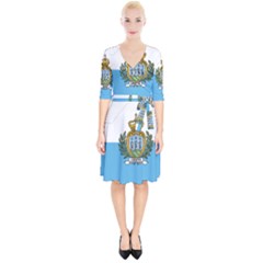 San Marino Country Europe Flag Wrap Up Cocktail Dress by Sapixe