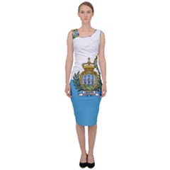 San Marino Country Europe Flag Sleeveless Pencil Dress by Sapixe