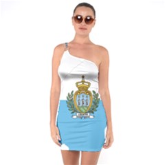 San Marino Country Europe Flag One Soulder Bodycon Dress by Sapixe