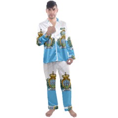 San Marino Country Europe Flag Men s Satin Pajamas Long Pants Set by Sapixe