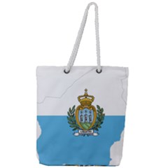 San Marino Country Europe Flag Full Print Rope Handle Tote (large) by Sapixe