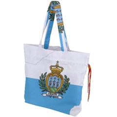 San Marino Country Europe Flag Drawstring Tote Bag by Sapixe