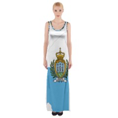 San Marino Country Europe Flag Thigh Split Maxi Dress by Sapixe