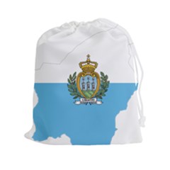 San Marino Country Europe Flag Drawstring Pouch (xxl) by Sapixe