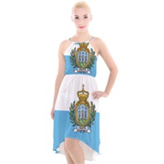 San Marino Country Europe Flag High-low Halter Chiffon Dress  by Sapixe