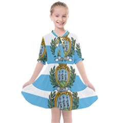 San Marino Country Europe Flag Kids  All Frills Chiffon Dress by Sapixe