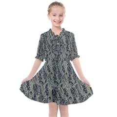 Silver Blue Fantasy Kids  All Frills Chiffon Dress